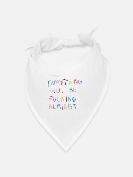 Everything will be alright bunt - Bandana Dreieckstuch - Weiß