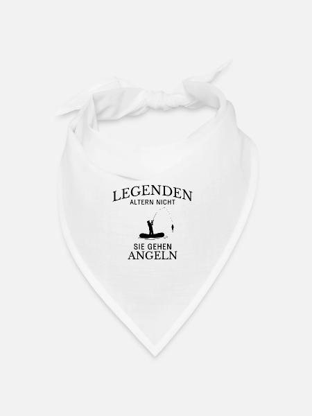 Legenden gehen Angeln Spruch - Bandana Dreieckstuch - Weiß