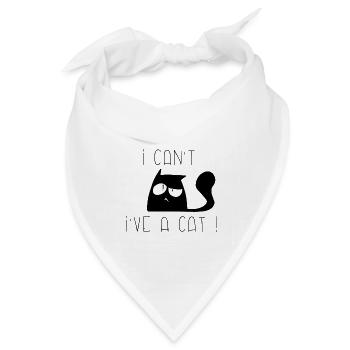 Ich kann nicht, ich habe Katzen-Humm! - Bandana Dreieckstuch - Weiß - Vorne