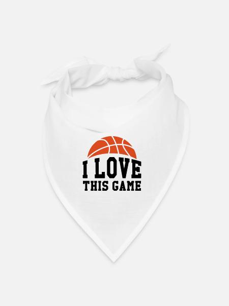 Ich liebe dieses Spiel – Basketball - Bandana Dreieckstuch - Weiß