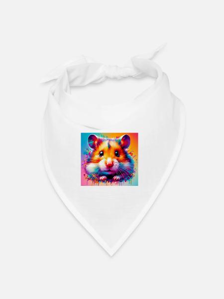 Hamster - Bandana Dreieckstuch - Weiß