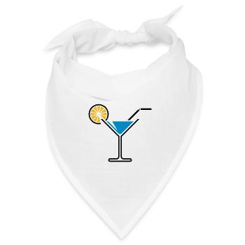 Cocktail / Cocktailglas / Martini + (Hellblau) - Bandana Dreieckstuch - Weiß - Vorne