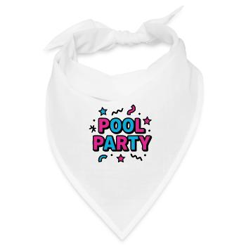 Pool Party 90er Schriftzug - Bandana Dreieckstuch - Weiß - Vorne