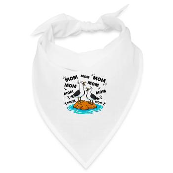 Mom Mom Mom - Lustige Möwen Kinder - Bandana Dreieckstuch - Weiß - Vorne