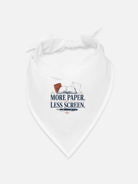 More Paper Less Screen - Bandana Dreieckstuch - Weiß