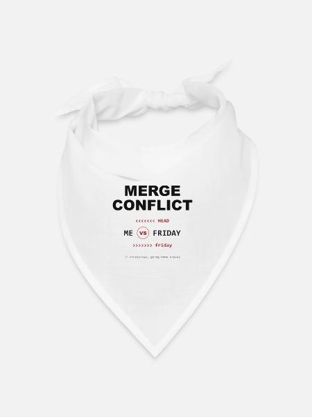 Merge Conflict: Me vs. Friday - Bandana Dreieckstuch - Weiß