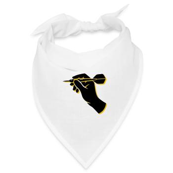 Dartspieler Wurf Hand Icon - Bandana Dreieckstuch - Weiß - Vorne