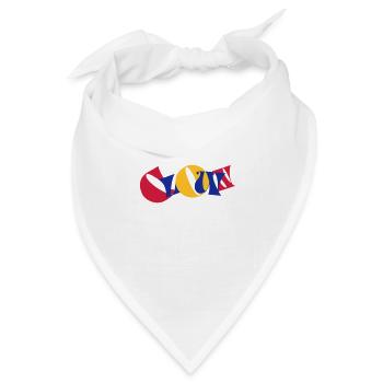 Clown Bunte Buchstaben Text Logo Witzig Lustig - Bandana Dreieckstuch - Weiß - Vorne