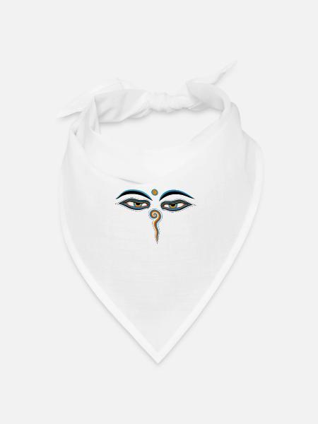 buddha eyes - Bandana Dreieckstuch - Weiß