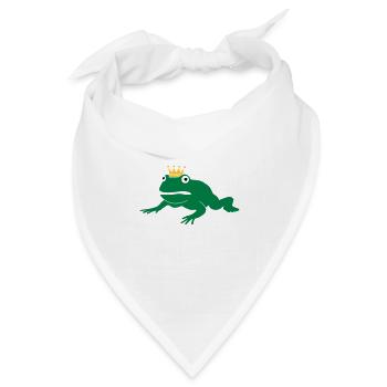 mürrischer Frosch mit Krone - Bandana Dreieckstuch - Weiß - Vorne