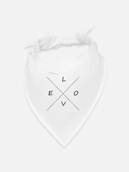 LOVE - Bandana Dreieckstuch - Weiß