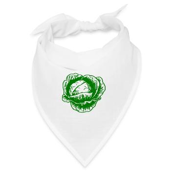 kohl rotkohl weisskohl cabbage kale veggie gemuese - Bandana Dreieckstuch - Weiß - Vorne