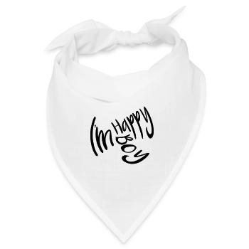 Junge. glücklich. Jung. Teenager - Bandana Dreieckstuch - Weiß - Vorne