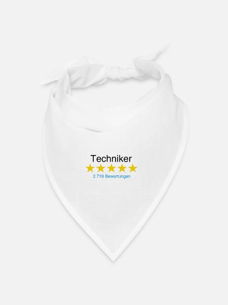 Techniker mit Bewertung - Bandana Dreieckstuch - Weiß