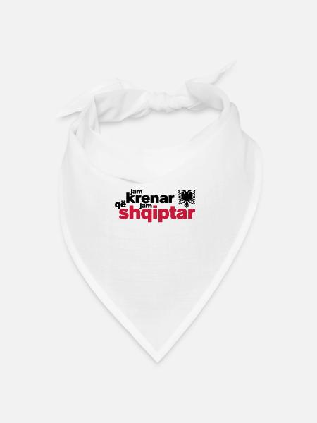 Krenar që jam Shqiptar - Bandana Dreieckstuch - Weiß
