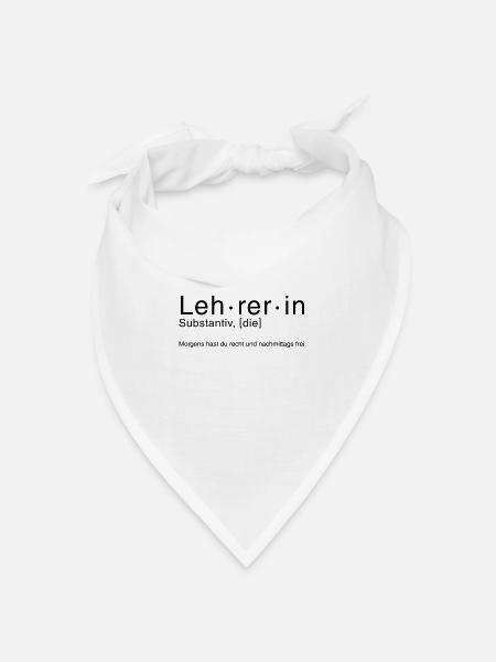 LEHRER - Bandana Dreieckstuch - Weiß