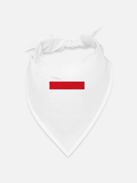Roter Streifen - Bandana Dreieckstuch - Weiß