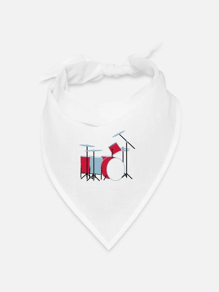 coloured_drums - Bandana Dreieckstuch - Weiß