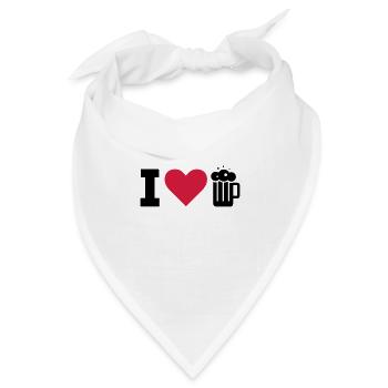 ICH LIEBE BIER / I LOVE BEER - Bandana Dreieckstuch - Weiß - Vorne