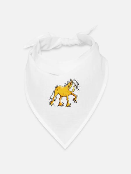 Hera der Haflinger - Bandana Dreieckstuch - Weiß