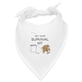 Survival kit Überlebenspaket Klopapier und Nudeln - Bandana Dreieckstuch - Weiß - Vorne