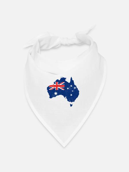 Flaggenkarte von Australien - Bandana Dreieckstuch - Weiß