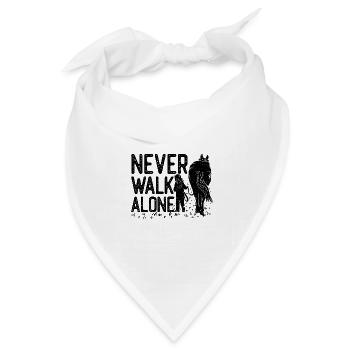 Pferd - Never walk alone - Bandana Dreieckstuch - Weiß - Vorne
