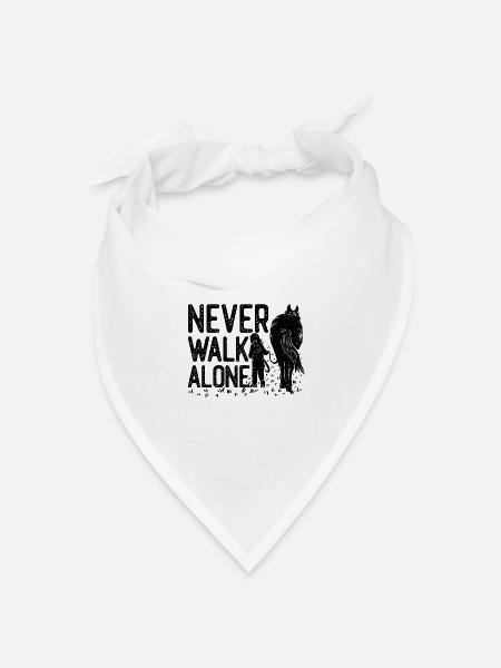Pferd - Never walk alone - Bandana Dreieckstuch - Weiß