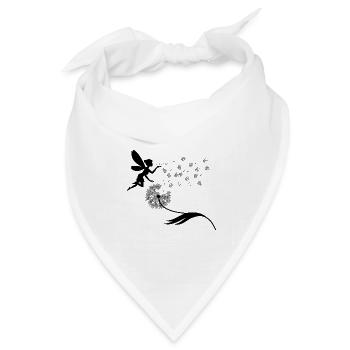 Schmetterlingdesign Pusteblumen Wiese Herzen Feen - Bandana Dreieckstuch - Weiß - Vorne