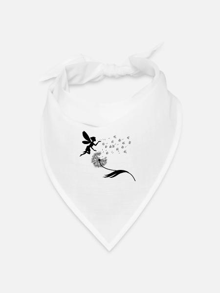 Schmetterlingdesign Pusteblumen Wiese Herzen Feen - Bandana Dreieckstuch - Weiß