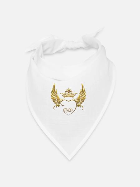 Liebe Flügel - Bandana Dreieckstuch - Weiß