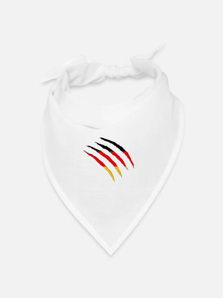 Deutschland aufgerissen Germany Nationalflagge - Bandana Dreieckstuch - Weiß