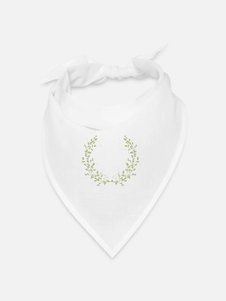 zart leuchtend grüne Zweige mit feinen Linien - Bandana Dreieckstuch - Weiß