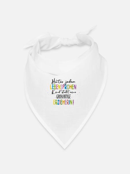 Großartige Erzieherin - Bandana Dreieckstuch - Weiß