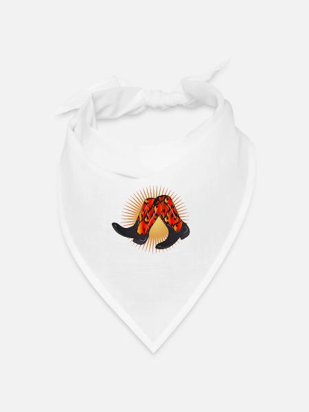 extravagante Westernstiefel mit Flammen Muster - Bandana Dreieckstuch - Weiß