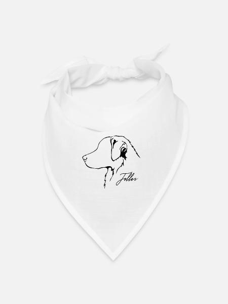 TOLLER Profil Hunde Hund Wilsigns - Bandana Dreieckstuch - Weiß