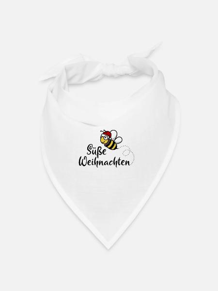 Süße Weihnachten Biene Weihnachtsmann Geschenk - Bandana Dreieckstuch - Weiß