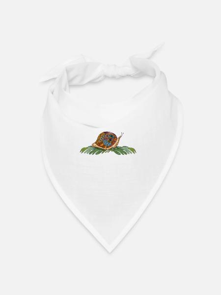 Schnecke - Bandana Dreieckstuch - Weiß
