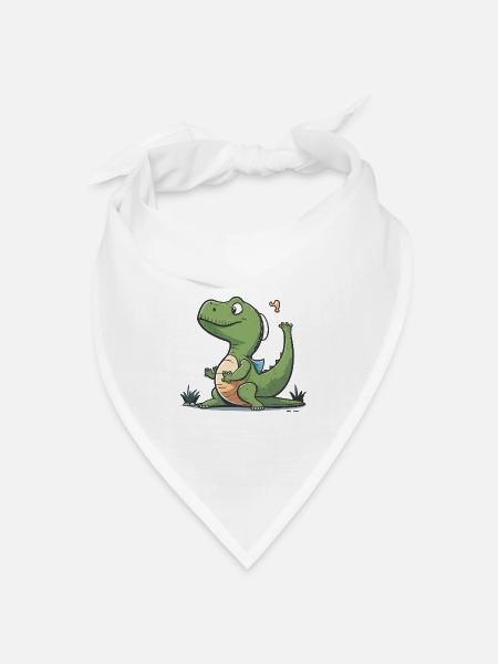 Flexibler T-Rex - Bandana Dreieckstuch - Weiß