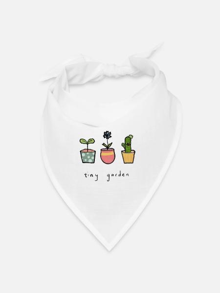 Tiny Garden Blumentöpfe - Bandana Dreieckstuch - Weiß