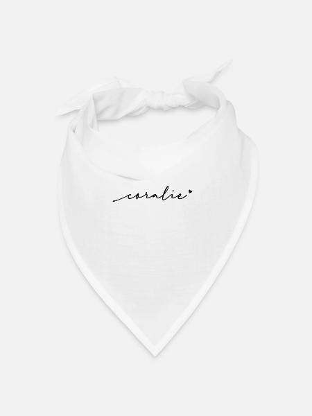 Coralie Schreibschrift Name - Bandana Dreieckstuch - Weiß