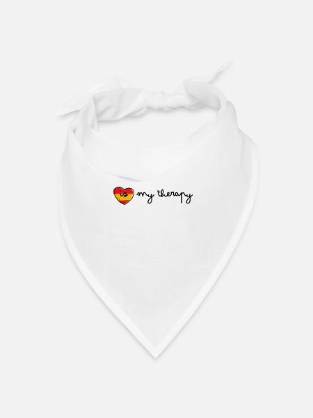 Spanien ist meine Therapie - Spanien Spruch - Bandana Dreieckstuch - Weiß