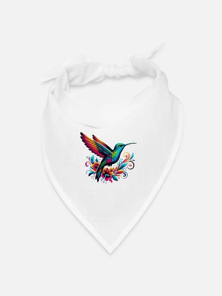 Kolibri - Bandana Dreieckstuch - Weiß
