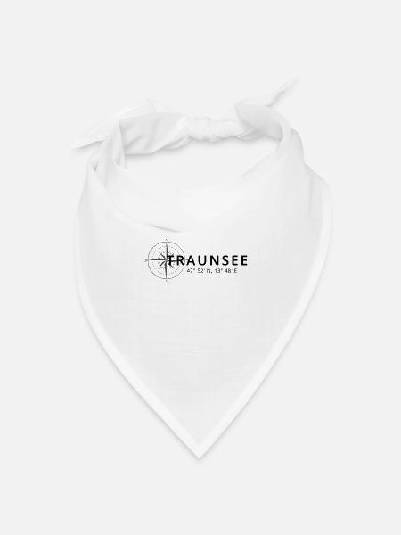 Traunsee im österreichischen Salzkammergut - Bandana Dreieckstuch - Weiß