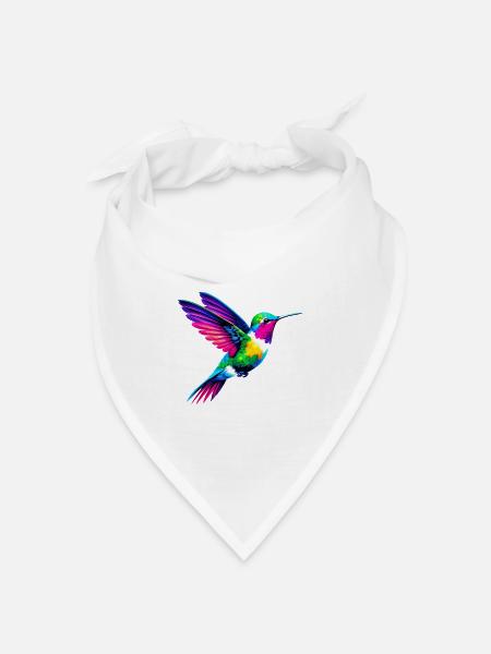 Kolibri - Bandana Dreieckstuch - Weiß