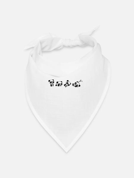 Wie Panda rolls-Panda Lover - Bandana Dreieckstuch - Weiß