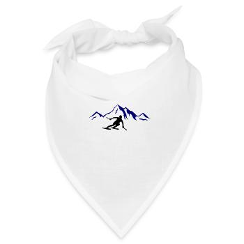 ski berge 02 - Bandana Dreieckstuch - Weiß - Vorne