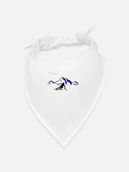 ski berge 02 - Bandana Dreieckstuch - Weiß