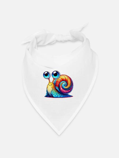 Schnecke - Bandana Dreieckstuch - Weiß