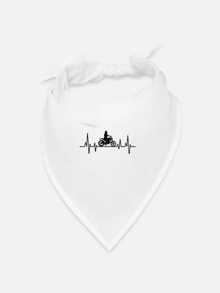 Herzschlag Motorrad Biker Mama Motorradfahren Motorrad Motorrad - Bandana Dreieckstuch - Weiß
